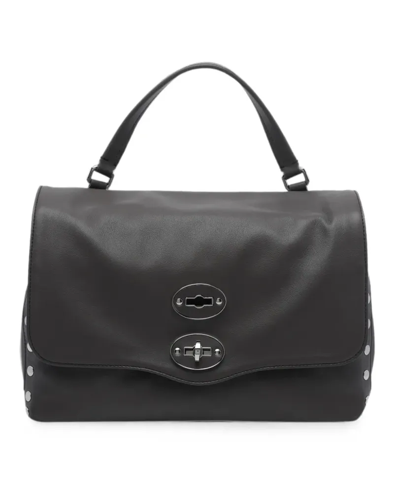 Zanellato small Postina studded leather tote bag - Braun Braun