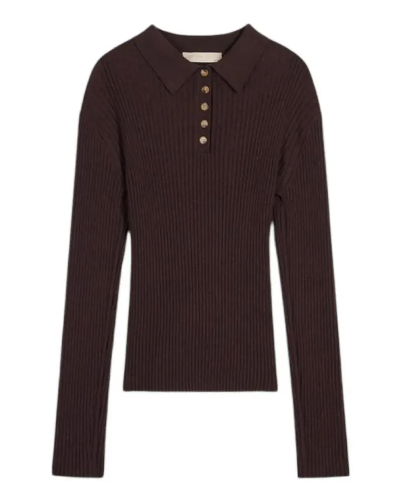 Vanessa Bruno Gerippter Pullover mit Polokragen - Braun Braun