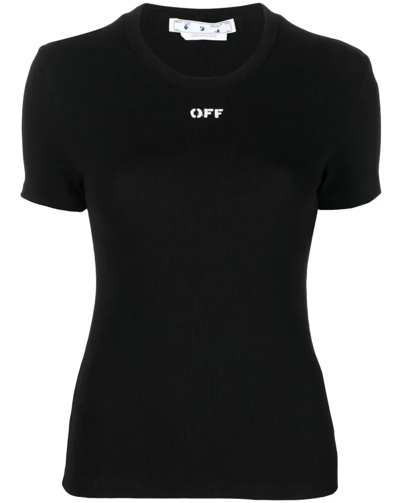 OFF-WHITE T-Shirt mit Logo-Print - Schwarz Schwarz