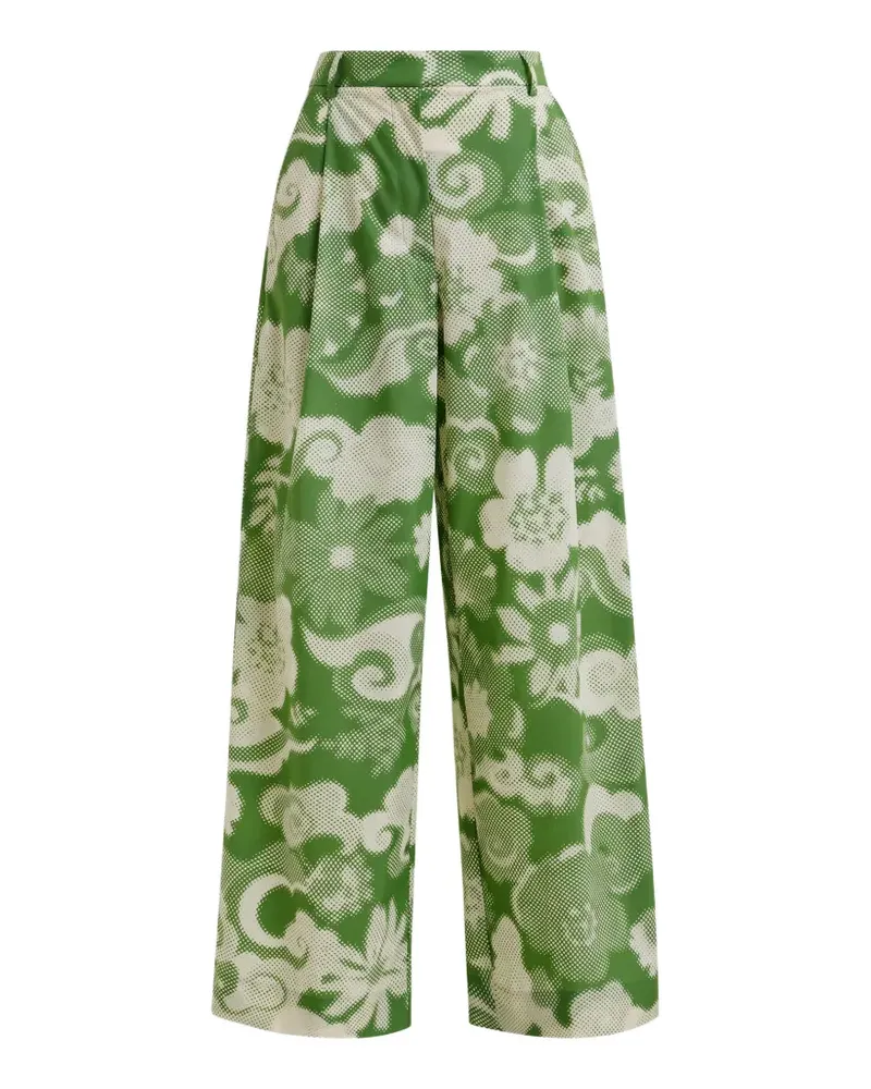 Essentiel pleated printed trousers - Grün Grün