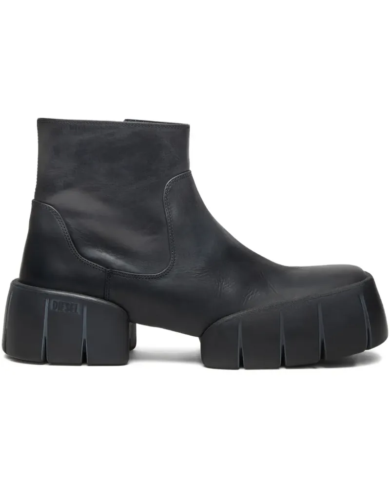 Diesel D-Tex-Oiled leather boots - Schwarz Schwarz