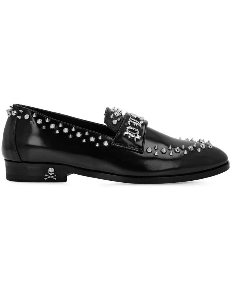 Philipp Plein Loafer mit Nieten - Schwarz Schwarz
