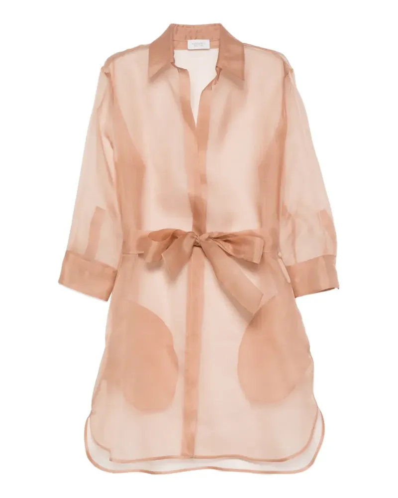 MAZZARELLI organza sheer shirt - Nude Nude