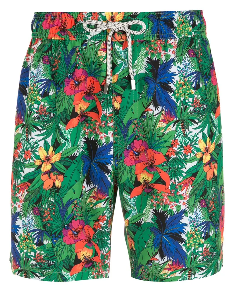 Amir Slama Badeshorts mit Blumen-Print - Grün Grün