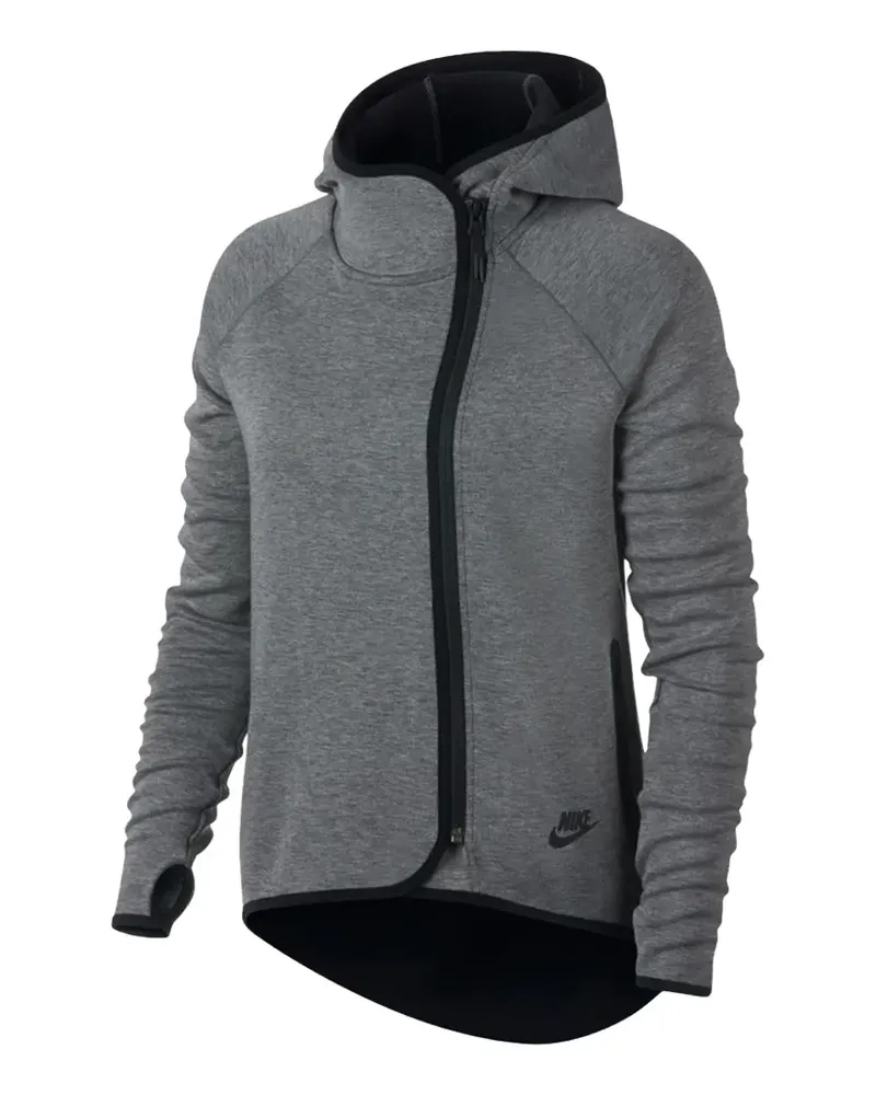 Nike curved-hem zip-up hoodie - Grau Grau
