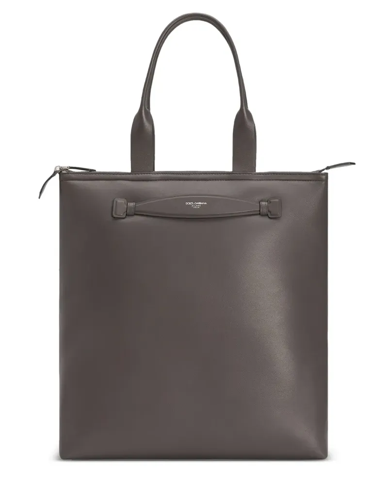 Dolce & Gabbana Handtasche aus Leder - Grau Grau