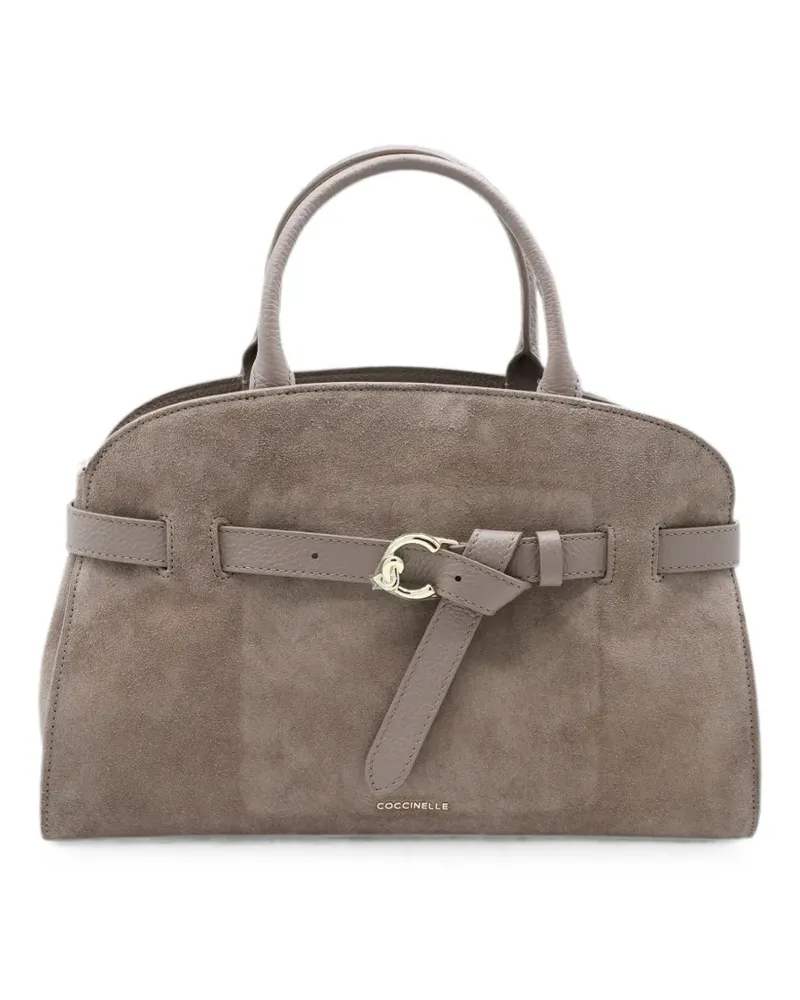 Coccinelle suede tote bag - Nude Nude