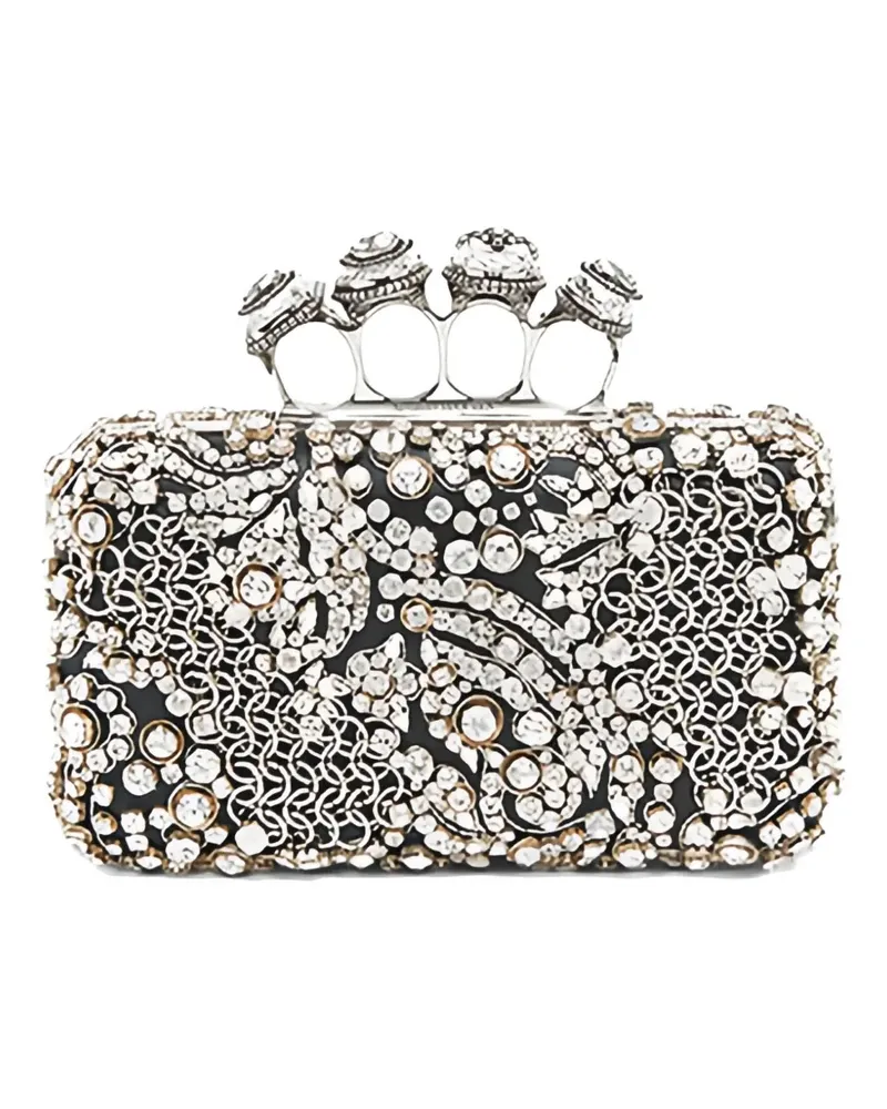 Alexander McQueen Spider Knuckle crystal-embellished clutch bag - Silber Silber