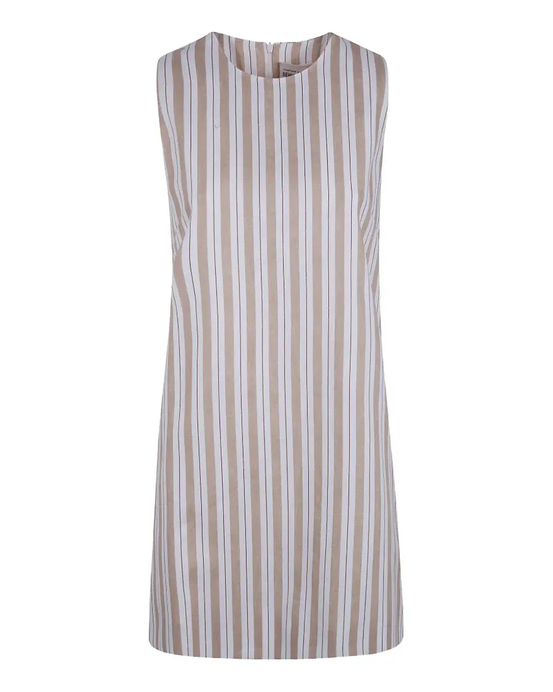 Semicouture striped linen dress - Nude Nude