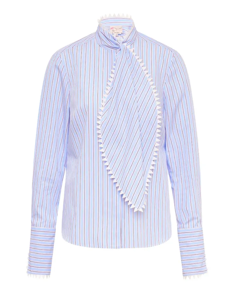 Maison Common Gestreifte Bluse mit Pudel-Print - Blau Blau