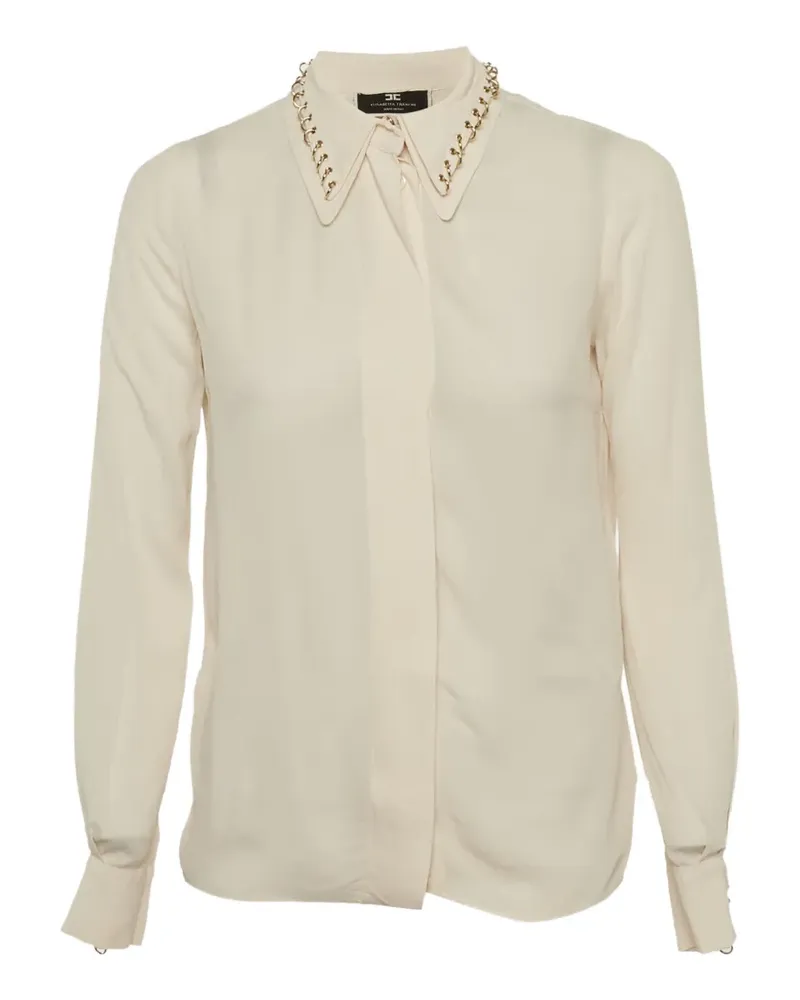 Elisabetta Franchi studded-collar long-sleeve shirt - Nude Nude
