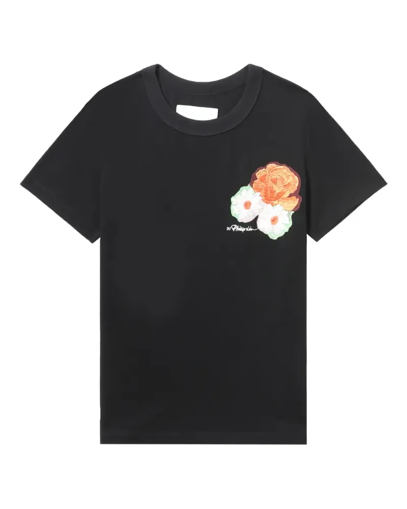 3.1 phillip lim T-Shirt mit Logo-Stickerei - Schwarz Schwarz