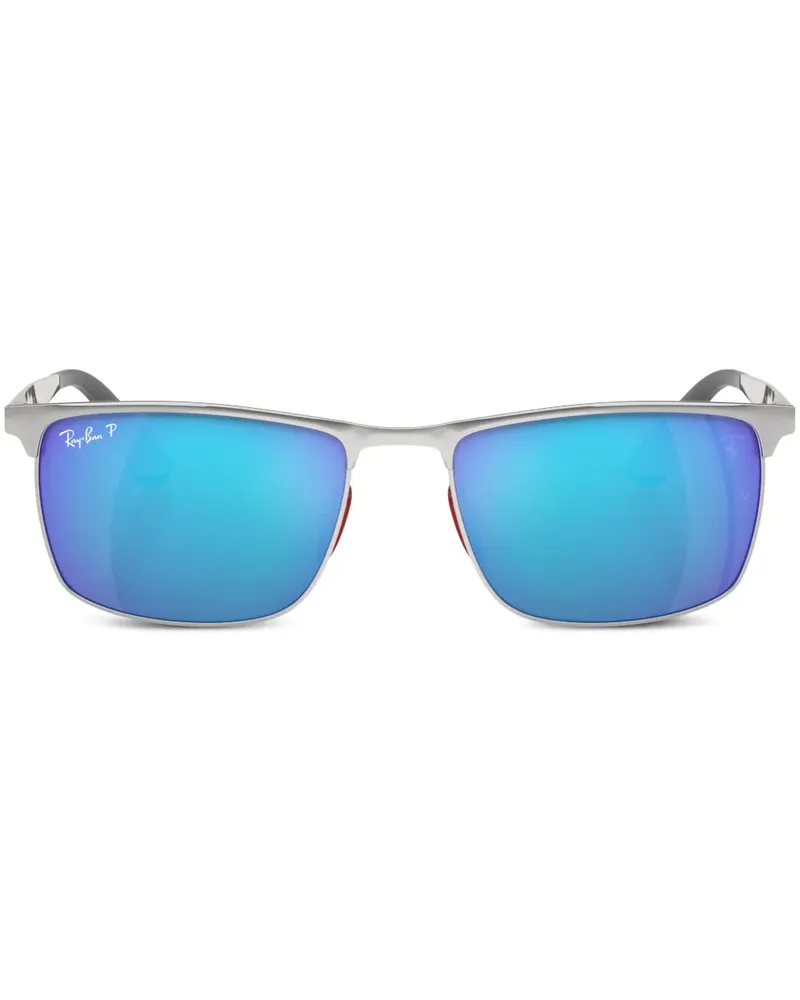 Ray Ban Chromance Sonnenbrille mit Logo-Schild - Silber Silber