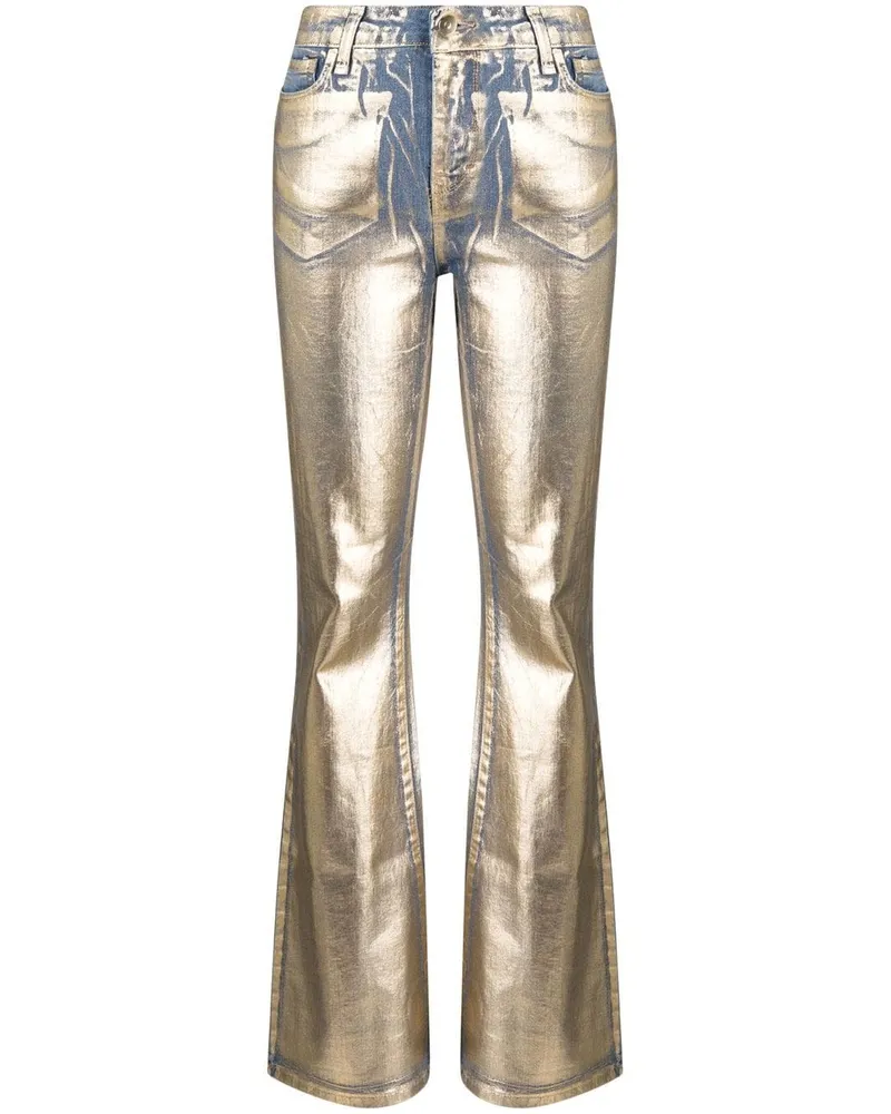 MADISON.MAISON Schlagjeans im Metallic-Look - Gold Gold