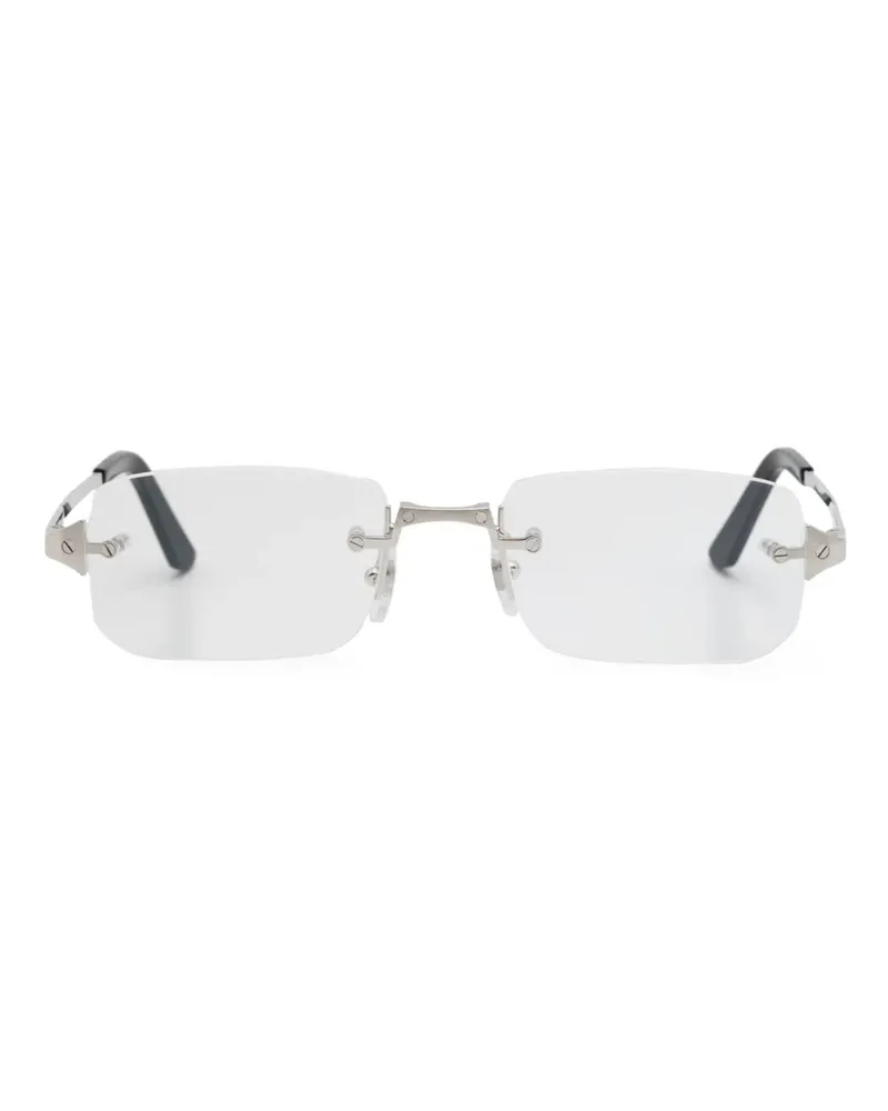 Cartier Brille mit eckigem Gestell - Silber Silber