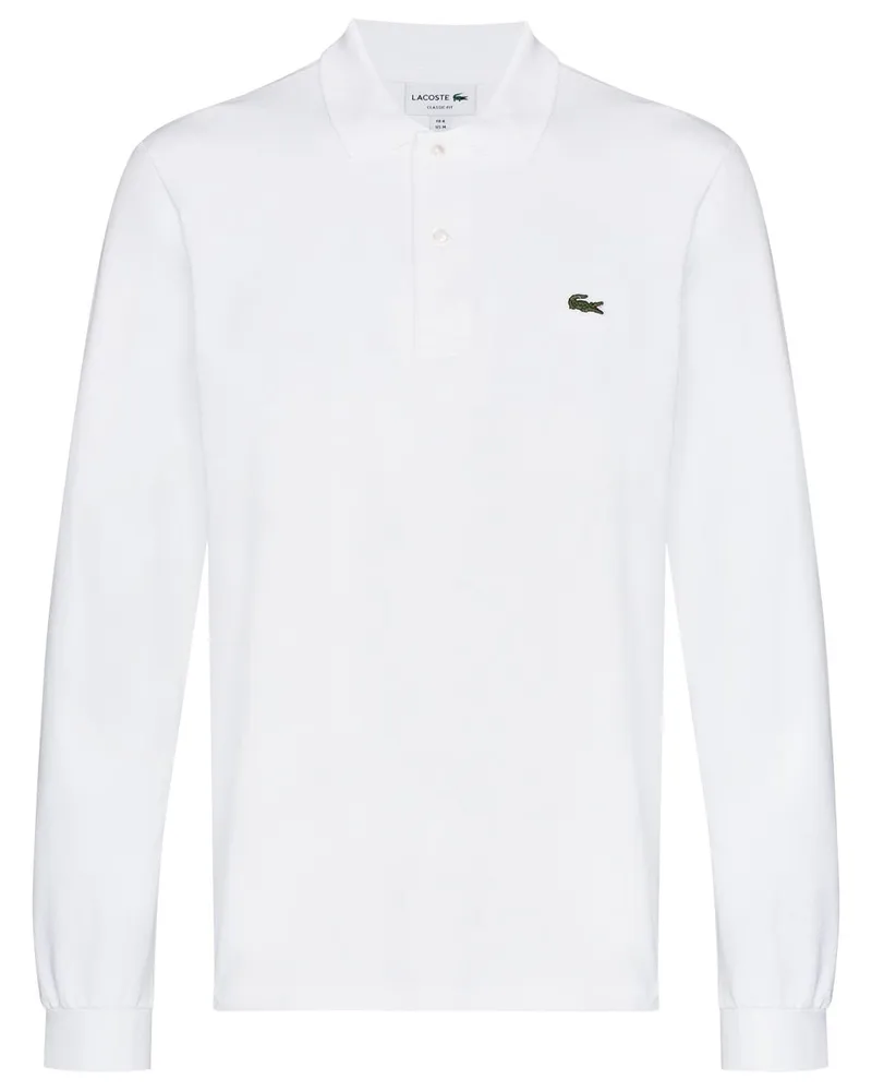 Lacoste Langärmeliges Poloshirt mit Logo - Weiß Weiß