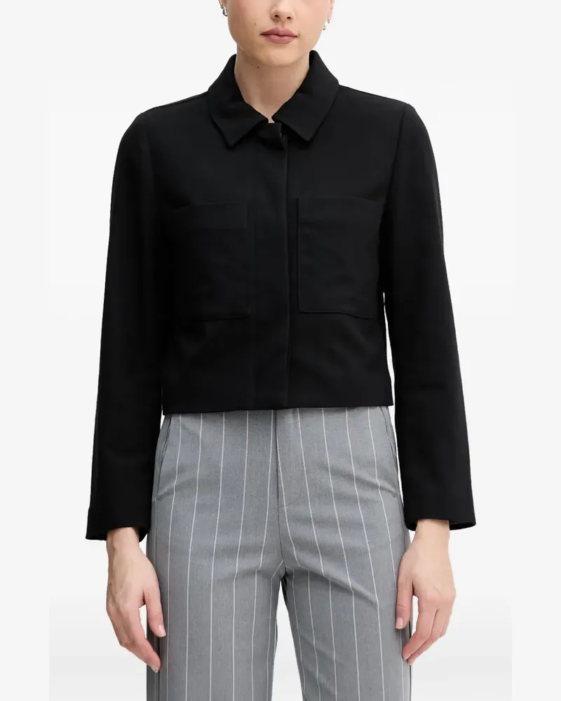 Benetton Cropped-Jacke mit aufgesetzten Taschen - Schwarz Schwarz