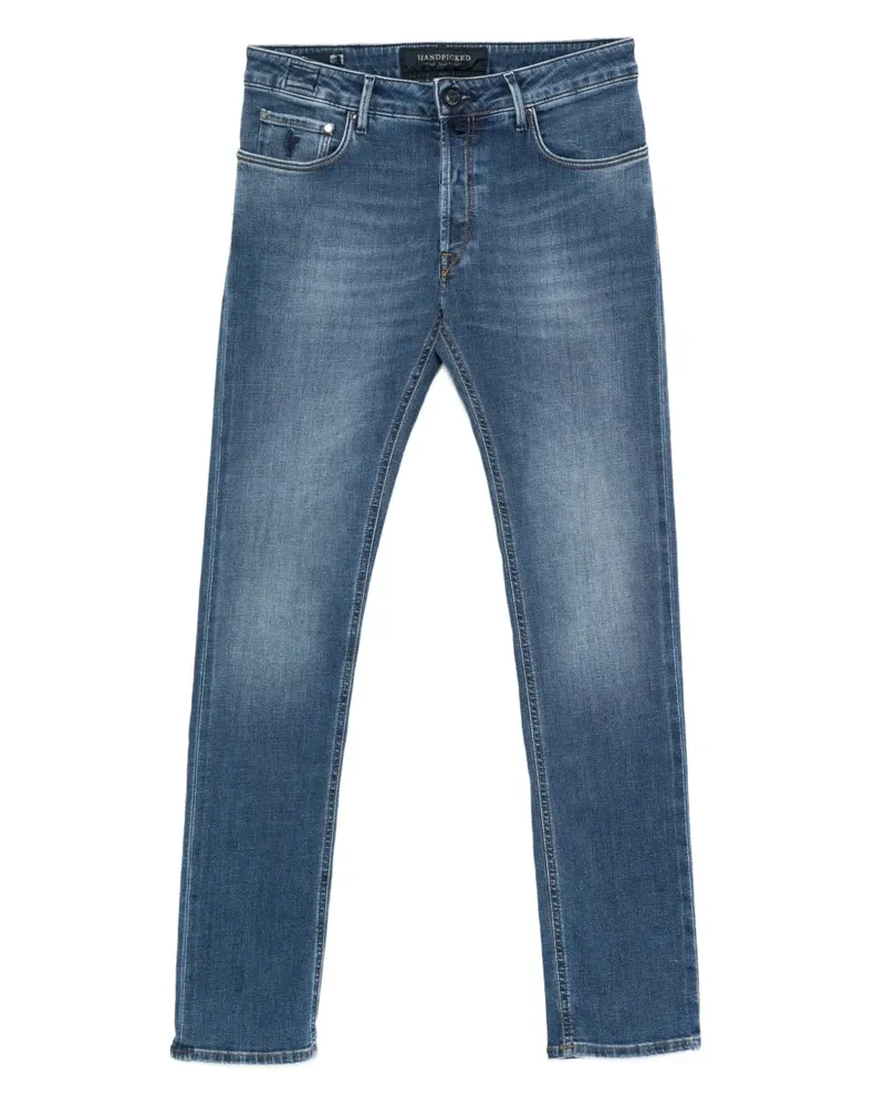 Hand Picked Jeans mit Logo-Patch - Blau Blau