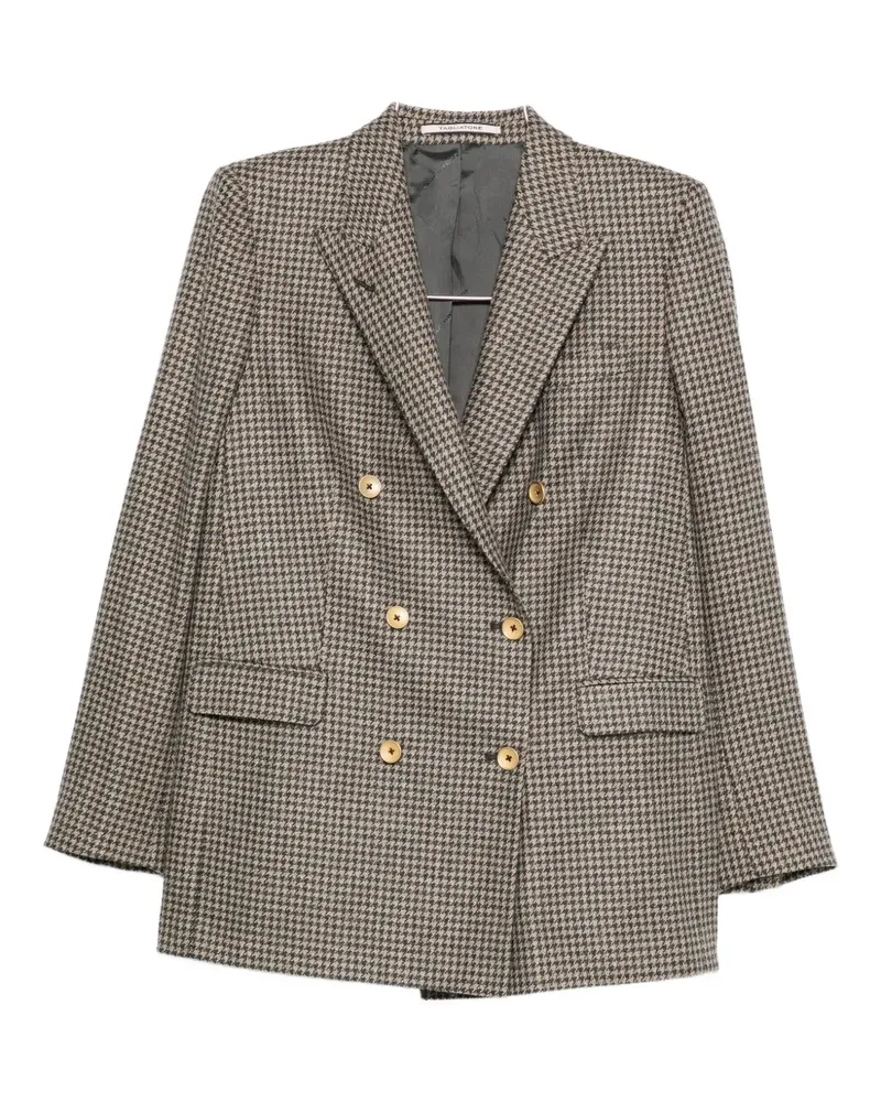 Tagliatore double-breasted houndstooth blazer - Braun Braun
