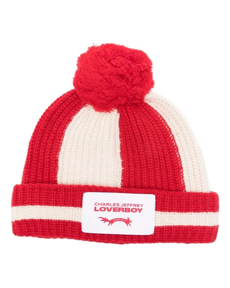 Charles Jeffrey Loverboy Gestrickte Pompom Beanie - Rot Rot