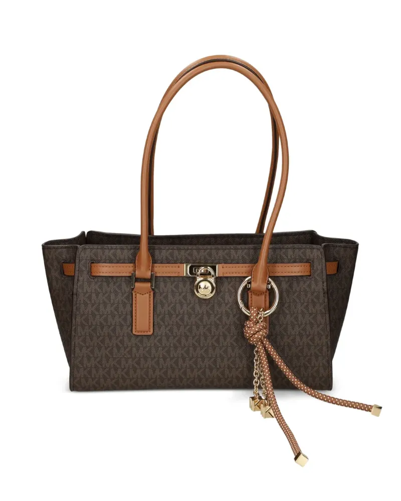 Michael Kors Monogramm-Shopper mit Logo-Schild - Braun Braun