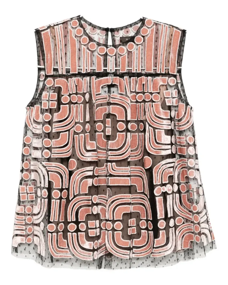 Biyan geometric-print vest - Rosa Rosa