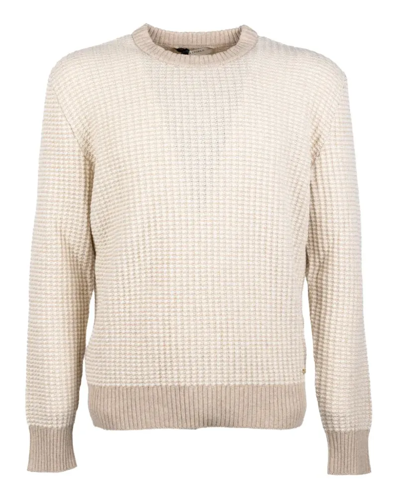 Brooksfield waffle-knit crew-neck sweater - Weiß Weiß