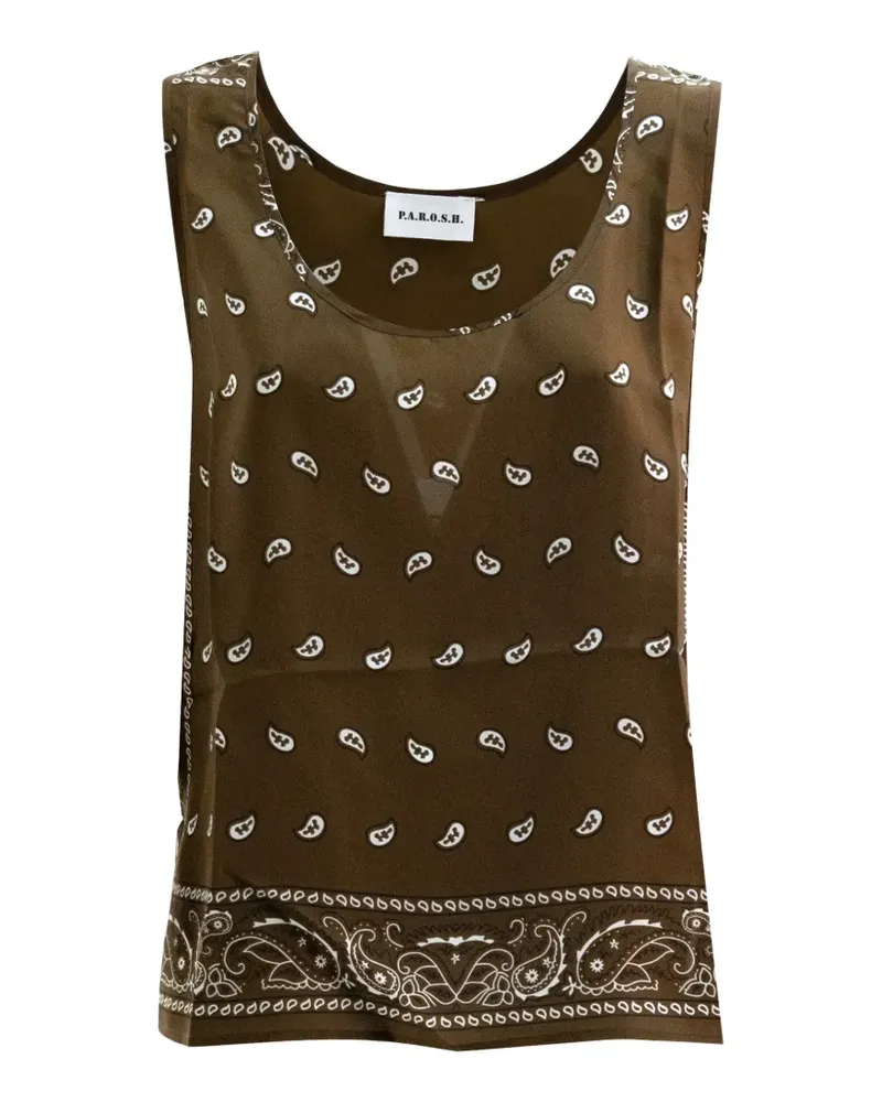 P.A.R.O.S.H. P.A.R.O H. Gemustertes Oberteil - Braun Braun