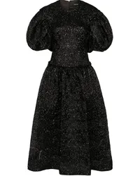 Simone Rocha Midikleid mit Knitterfalten Schwarz