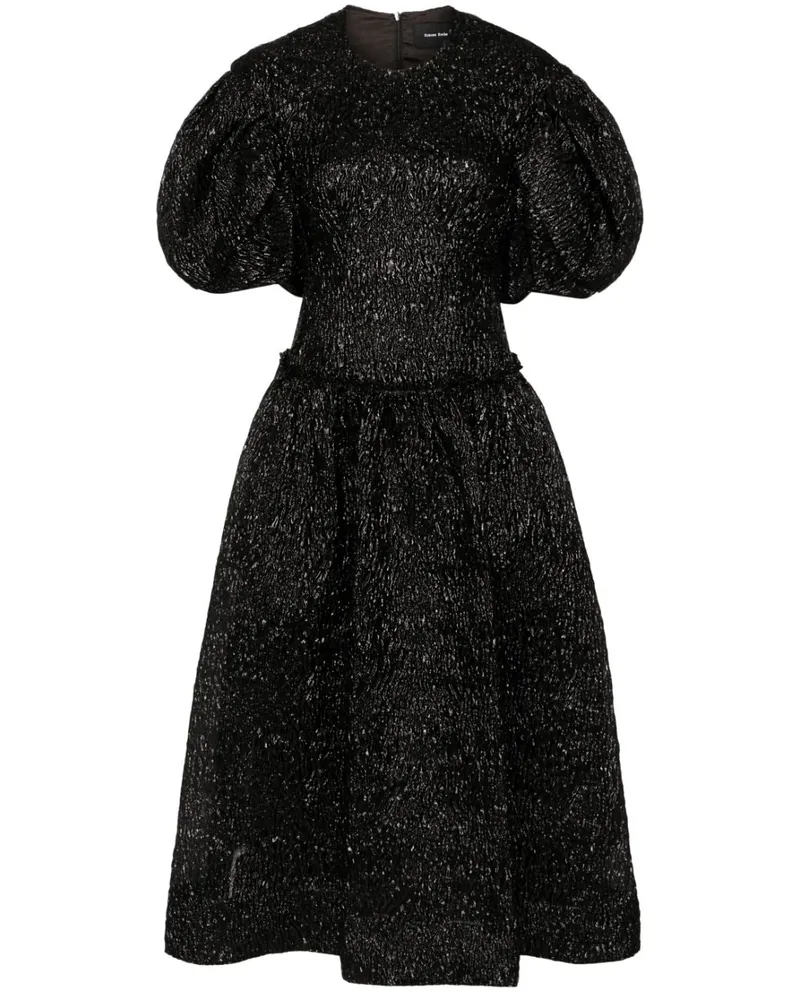 Simone Rocha Midikleid mit Knitterfalten Schwarz