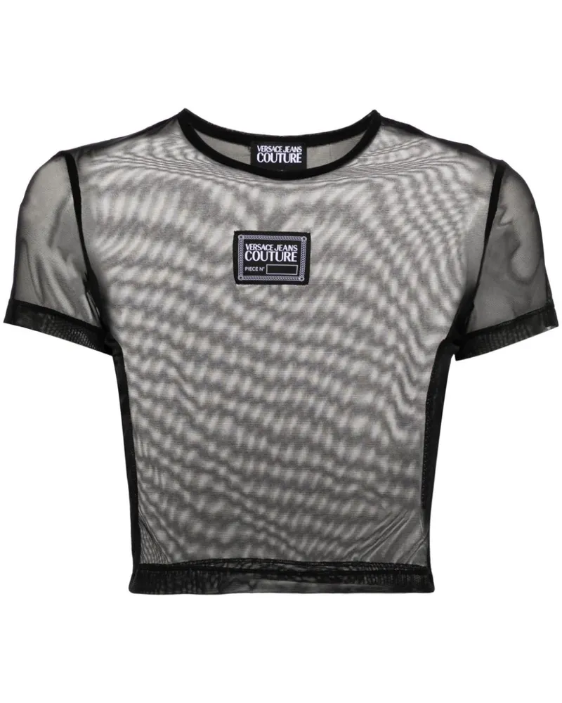 Versace Jeans Trägershirt aus Mesh Schwarz