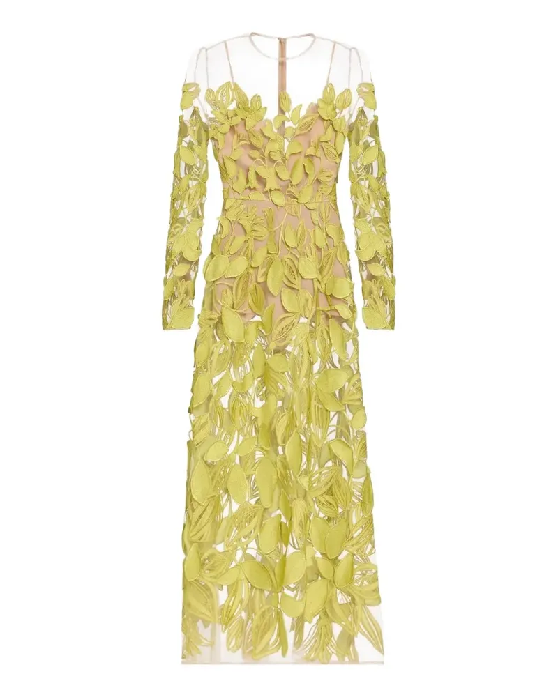 Elie Saab embroidered tulle maxi dress - Grün Grün