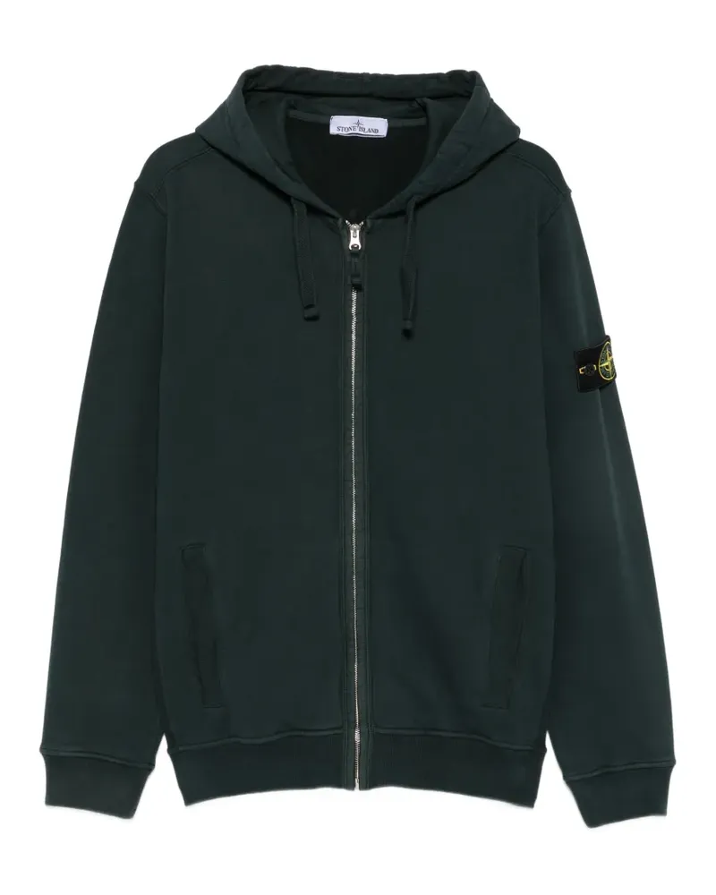Stone Island Kapuzenjacke mit Logo-Patch - Grün Grün