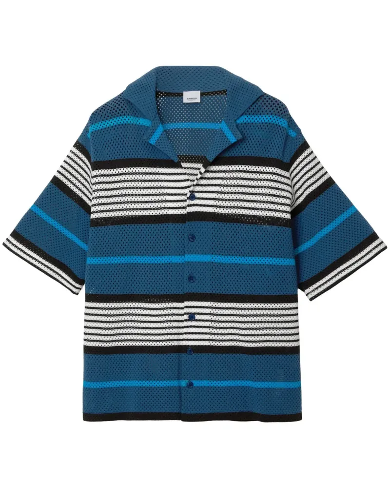 Burberry Gestreiftes Hemd mit Lochmuster - Blau Blau
