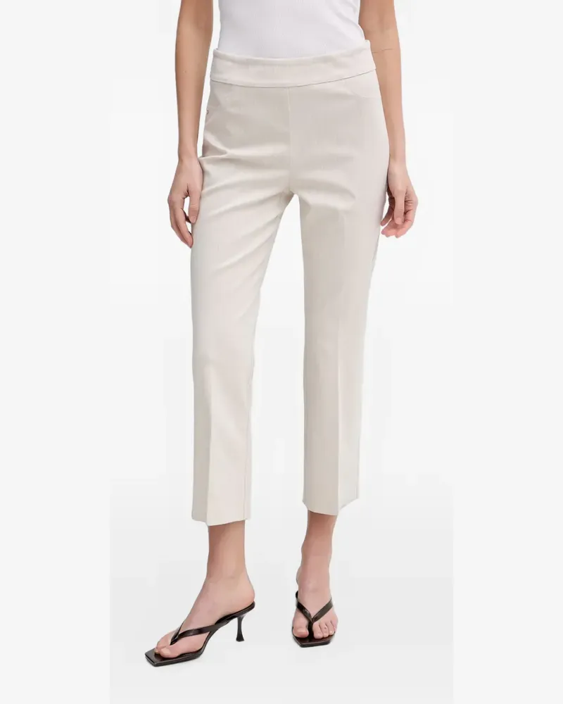 Joseph Ribkoff logo-plaque cropped trousers - Nude Nude