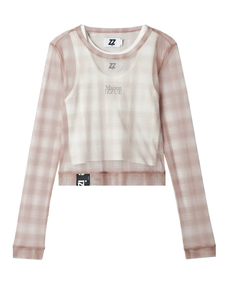 Izzue Kariertes T-Shirt - Rosa Rosa