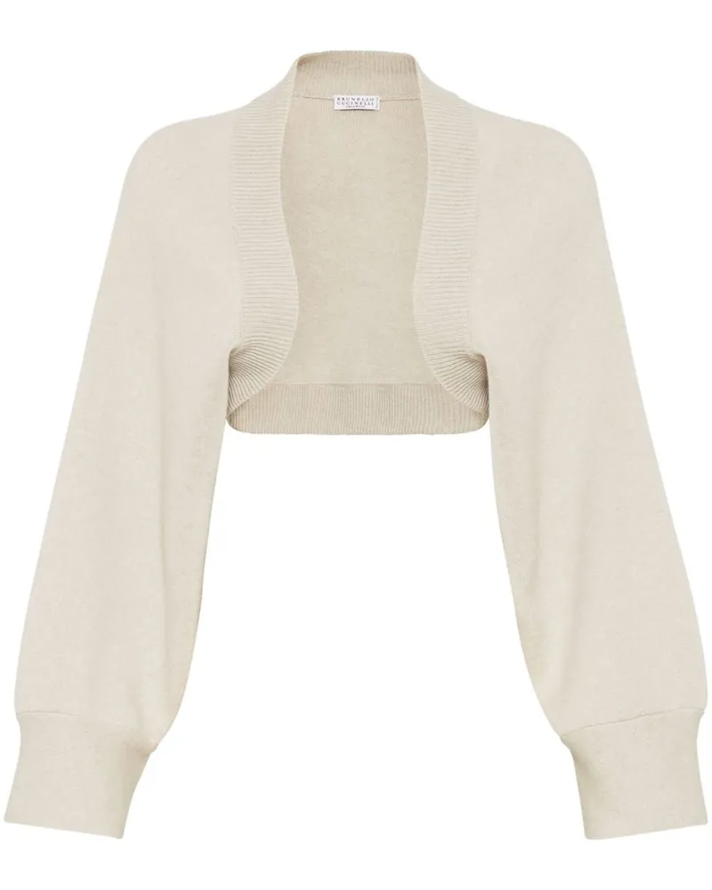Brunello Cucinelli Cropped-Cardigan aus Kaschmirgemisch - Nude Nude