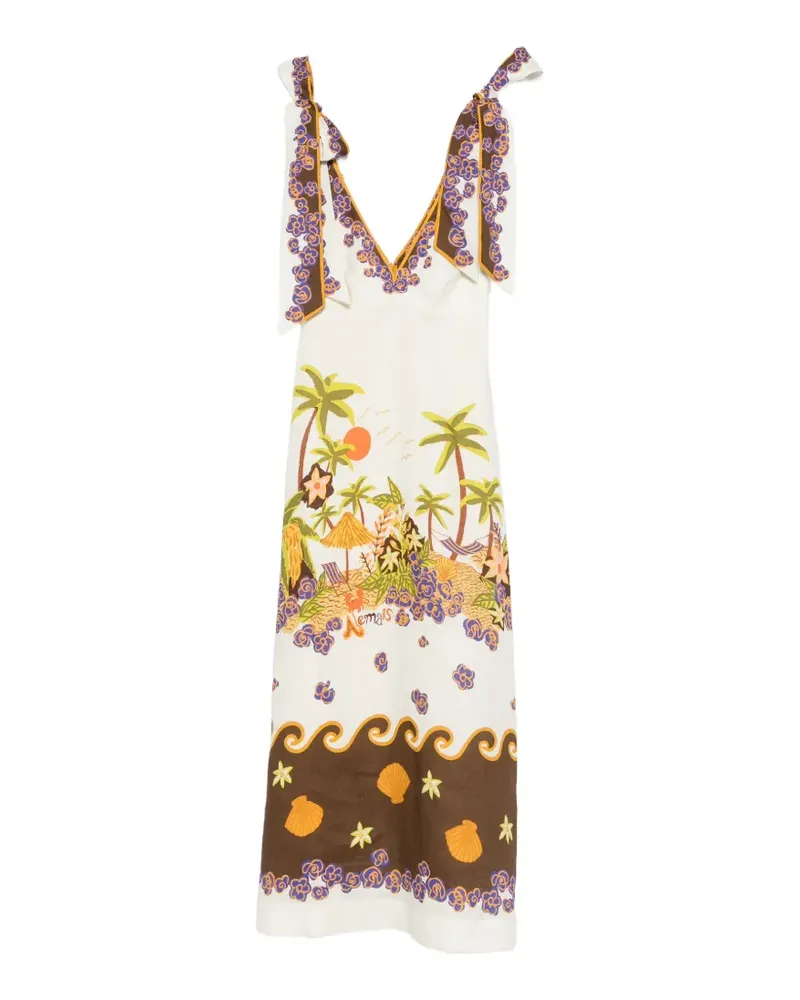 ALEMAIS Island Cove Ballet Midikleid - Weiß Weiß