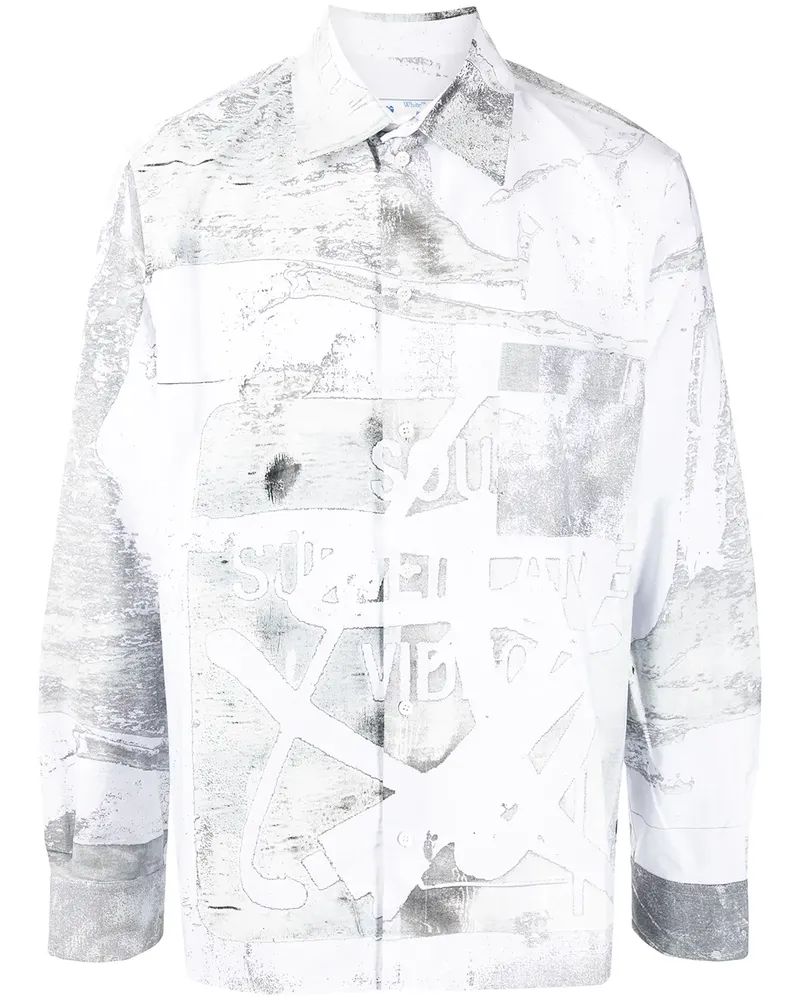 OFF-WHITE Oversized-Hemd mit Print - Weiß Weiß