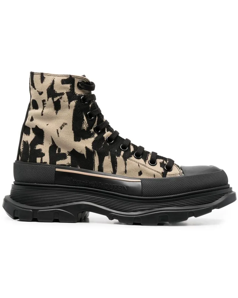 Alexander McQueen Stiefel mit grafischem Print - Braun Braun