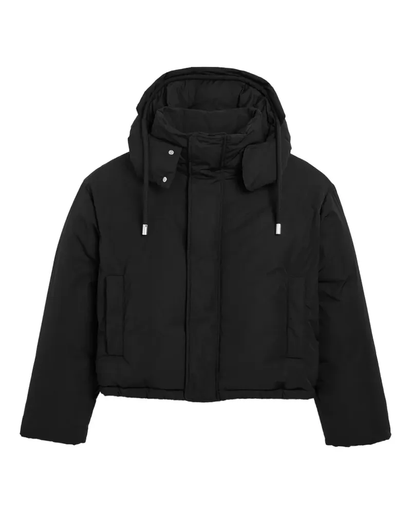 AMI Paris Ami de Coeur Daunenjacke aus Nylon und Baumwolle mit Kapuze - Schwarz Schwarz