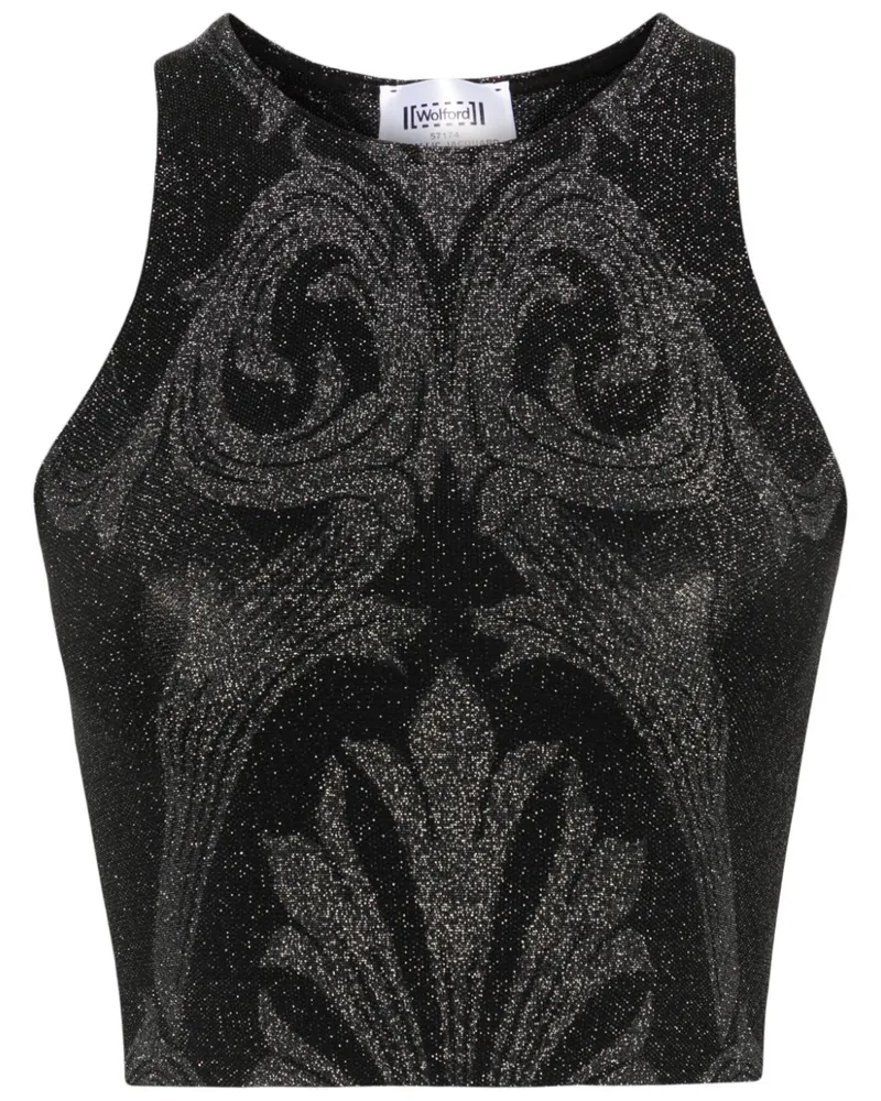Wolford x ETRO Cropped-Top aus Jacquard - Schwarz Schwarz