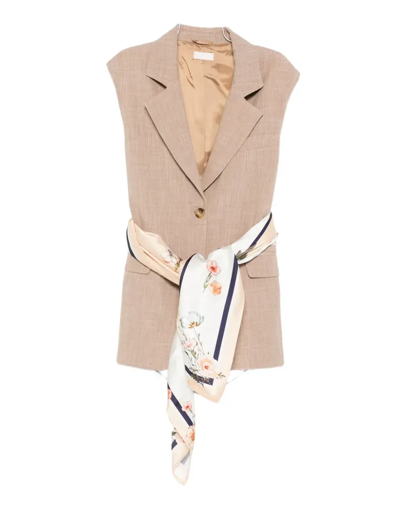 Liu Jo scarf-detail waistcoat - Braun Braun