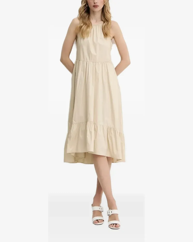 Armani Exchange Gestuftes Neckholder-Midikleid - Nude Nude