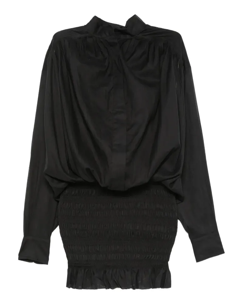 ANDAMANE Rania shirred mini dress - Schwarz Schwarz
