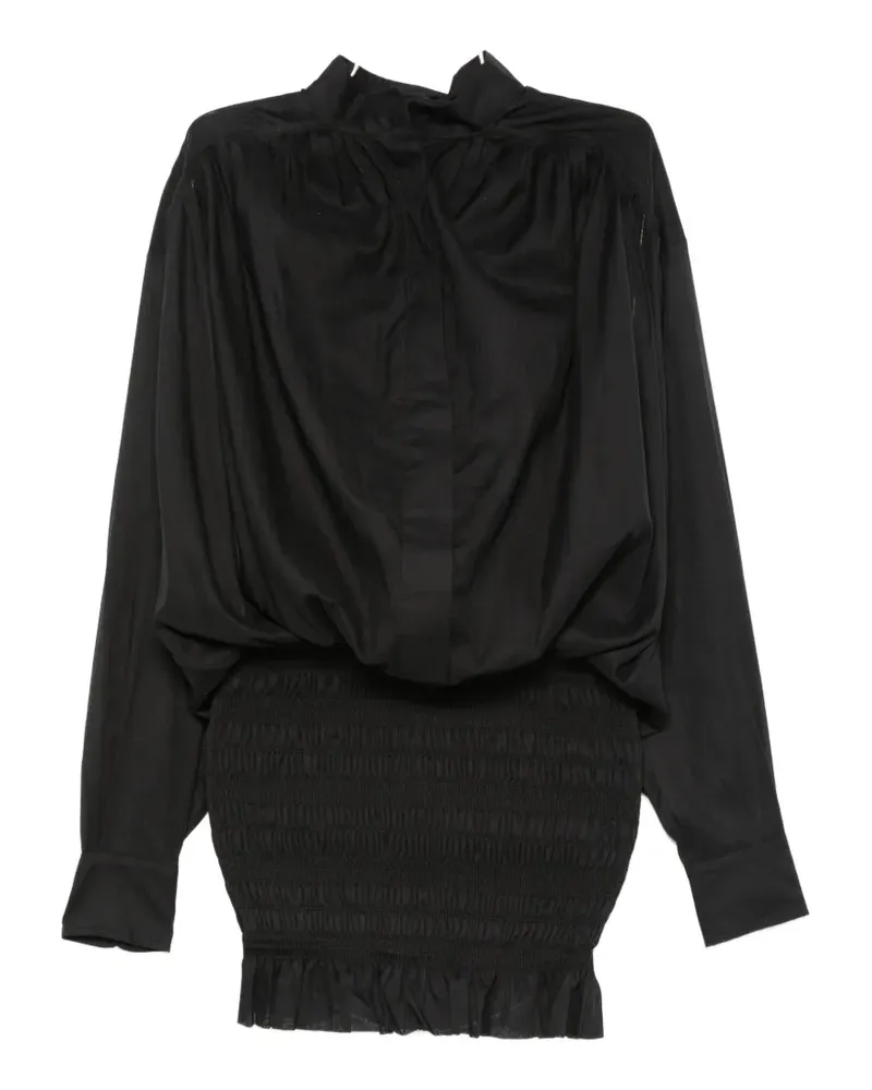 ANDAMANE Rania shirred mini dress - Schwarz Schwarz