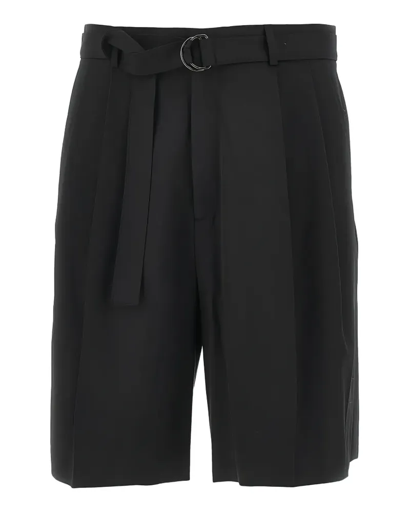 CMMN SWDN belted pleated shorts - Schwarz Schwarz