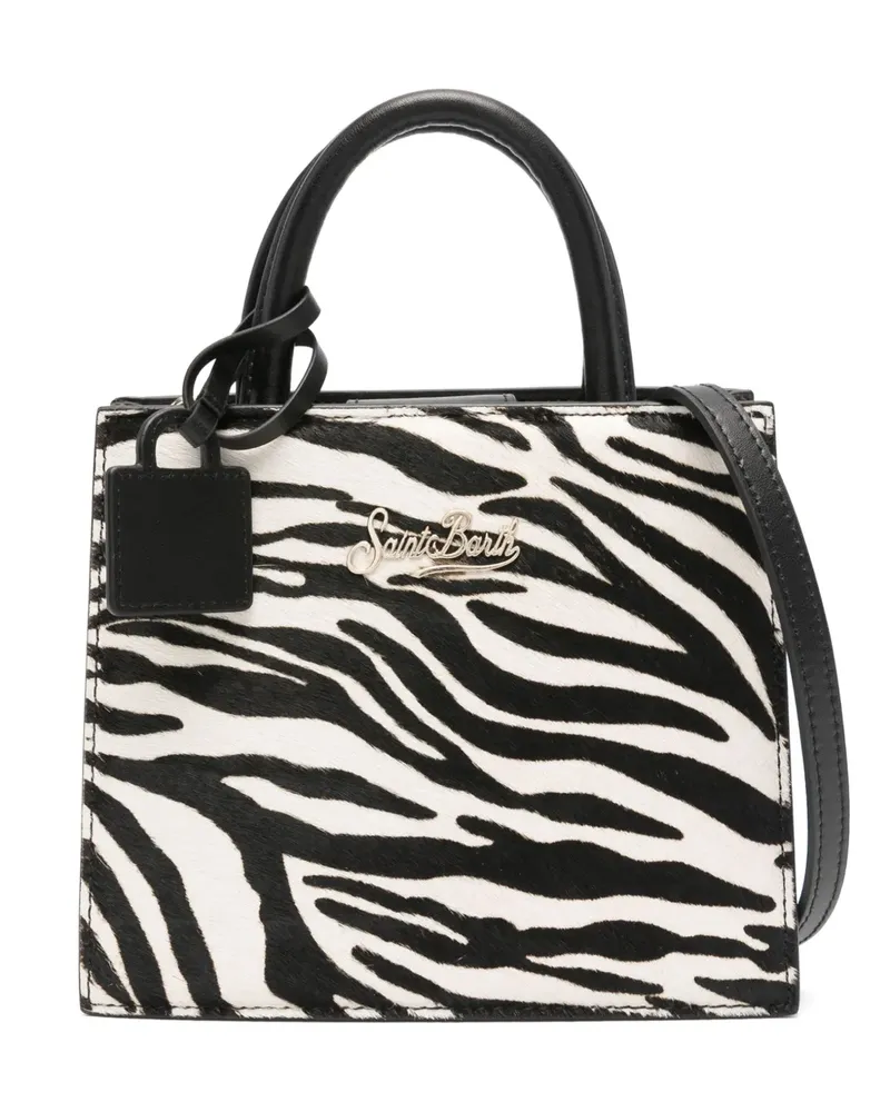 MC2 Saint Barth Mini-Tasche mit Zebra-Print - Schwarz Schwarz