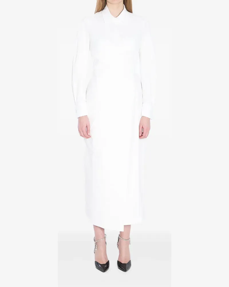 Max Mara Langes Hemdkleid - Weiß Weiß