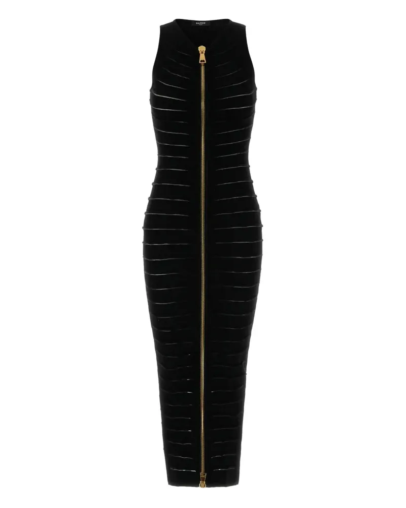 Balmain Kleid mit Reißverschluss - Schwarz Schwarz